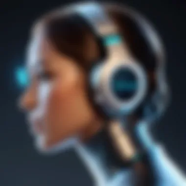Future of Voice Technology Futuristic concept of voice technology evolution