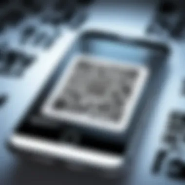 A close-up view of a smartphone scanning a QR code, showcasing the technology in use.