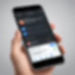Showcasing iPhone social media interface