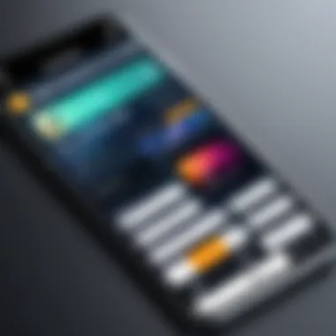 User-Friendly App Interface A close-up of a smartphone showcasing a popular song producer app interface