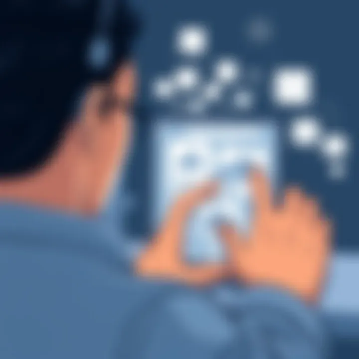 User Experience with Photo Management Apps User interacting with a photo management application