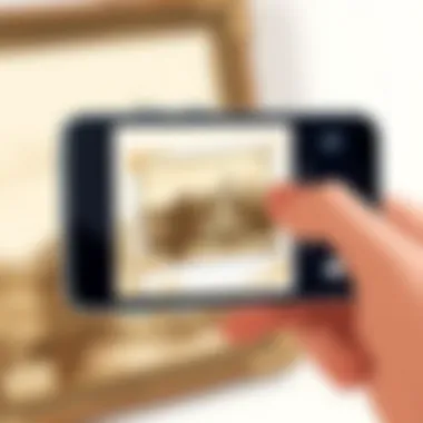 Scanning Vintage Photos with Modern Technology A vintage photo being scanned with a smartphone app