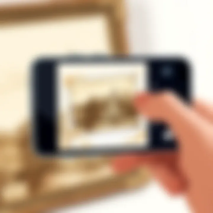 Scanning Vintage Photos with Modern Technology A vintage photo being scanned with a smartphone app