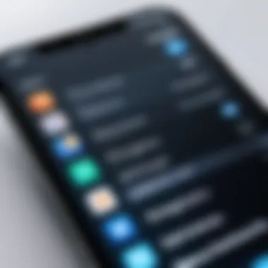 A close-up of a smartphone displaying multiple language options on a sleek interface.