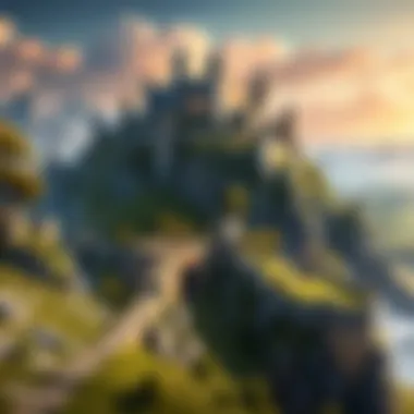 Epic Landscapes and Grand Fortresses An epic landscape featuring a grand fortress