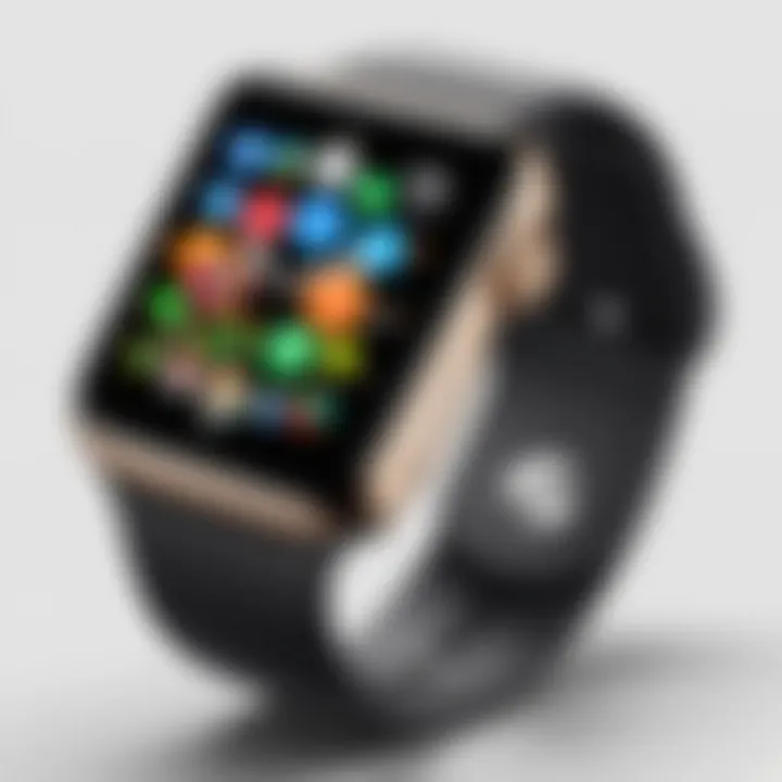 Apple Watch with various applications