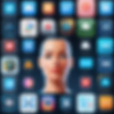 AI Talking Apps Across Different Industries Visual representation of AI talking apps in various sectors