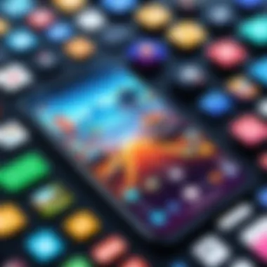 Casual Gaming Apps An artistic representation of various gaming apps on a mobile device, symbolizing the evolution of casual gaming.