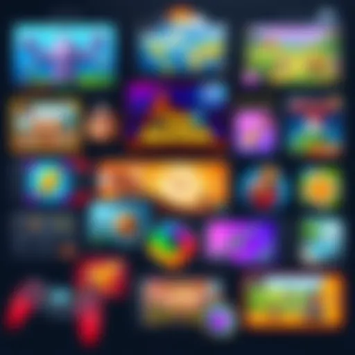 Diversity in iOS Gaming A vibrant collage of various popular iOS games showcasing their unique styles and themes.