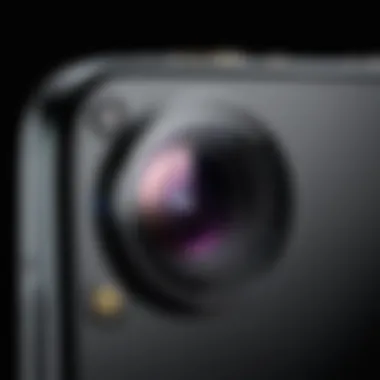 Close-up of Motorola One camera lens showcasing design and build quality