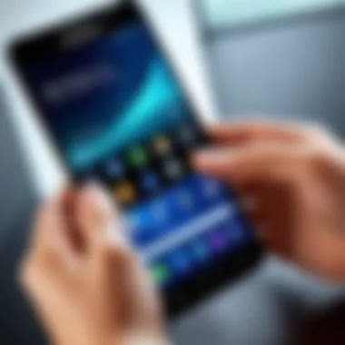 Dynamic User Experience with Samsung Galaxy FlipZ User interacting with Samsung Galaxy FlipZ in a dynamic setting