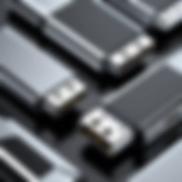 Close-up of USB-C connectors showcasing compatibility features