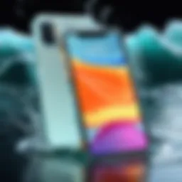 Durable water case for iPhone 11 in a natural setting