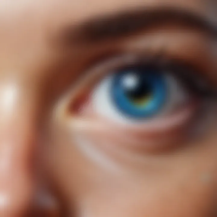 A person using a mobile app focused on eye exercises