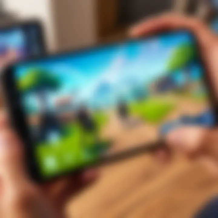 Fortnite gameplay on an Android device