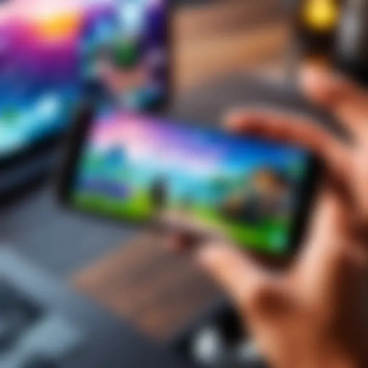 Fortnite gameplay on a smartphone