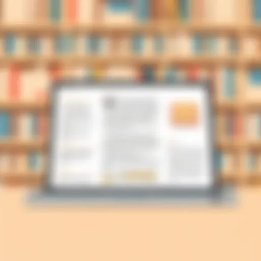 User interface of an eBook reader showing a digital library