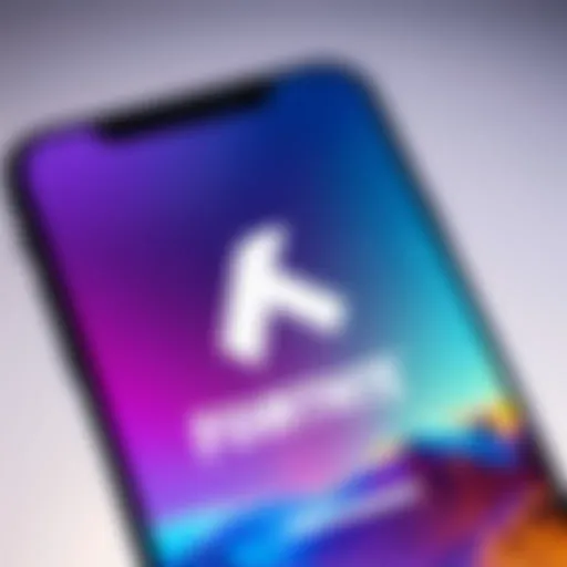 Fortnite logo on iPhone screen