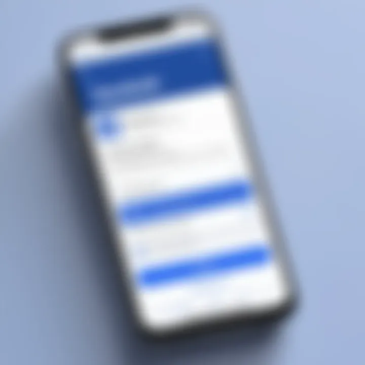 Mobile phone displaying Facebook login screen