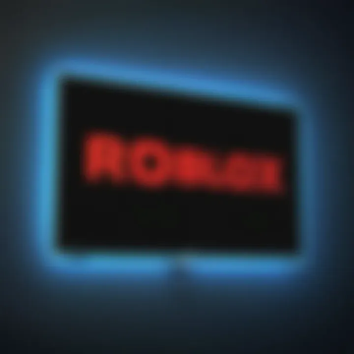 Roblox logo on a digital display