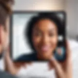 User engaging with FaceTime on a device