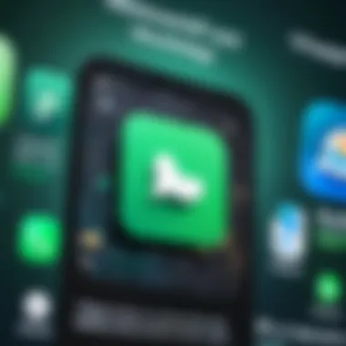 User navigating app store for WhatsApp download