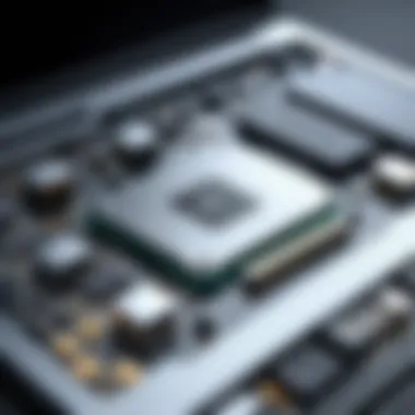 A close-up of a laptop's internal components showcasing potential hardware upgrades