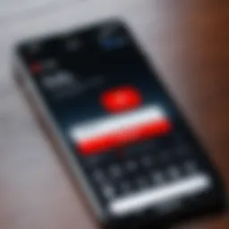 User interface of the YouTube app on a smartphone