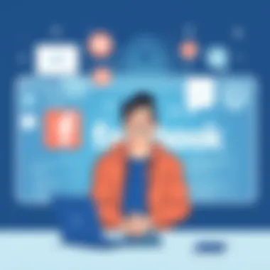 Concept image of a user happily returning to Facebook