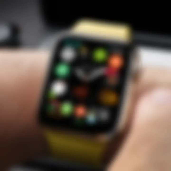 User accessing the Apple Watch app on an iPhone