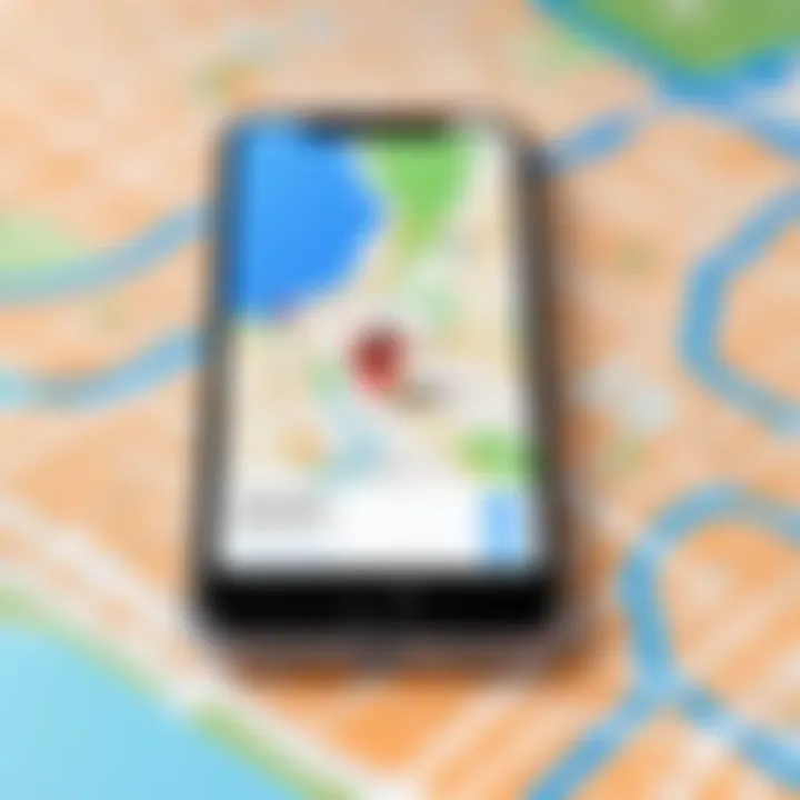 Illustration of iPhone displaying location sharing settings