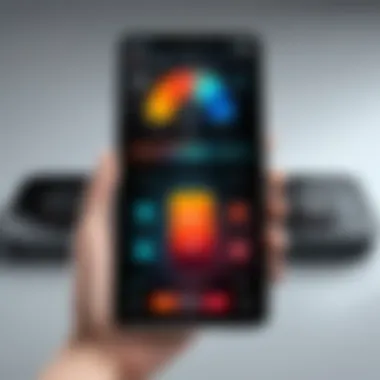 Smartphone Infrared Remote App Interface A smartphone displaying an infrared remote app interface.
