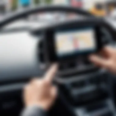 Advanced GPS Technology for Parking Assistance User interacting with a GPS navigation system