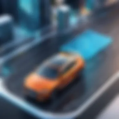 Mapping Solutions for Car Retrieval Map interface with parked car marked in a city