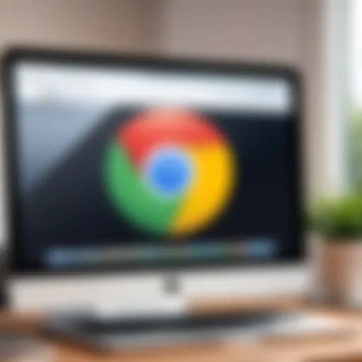 The Google Chrome logo displayed prominently on a Mac screen