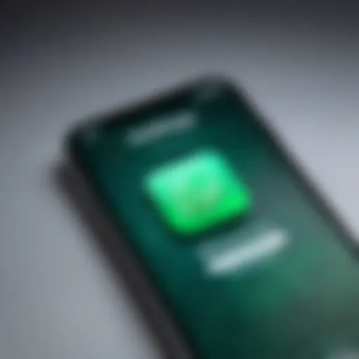 WhatsApp logo displayed on an iPhone screen