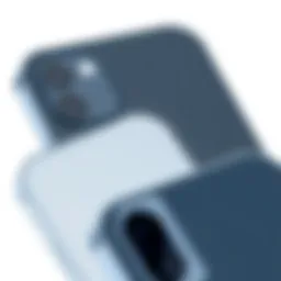 Close-up view of iPhone 13 models showcasing design elegance