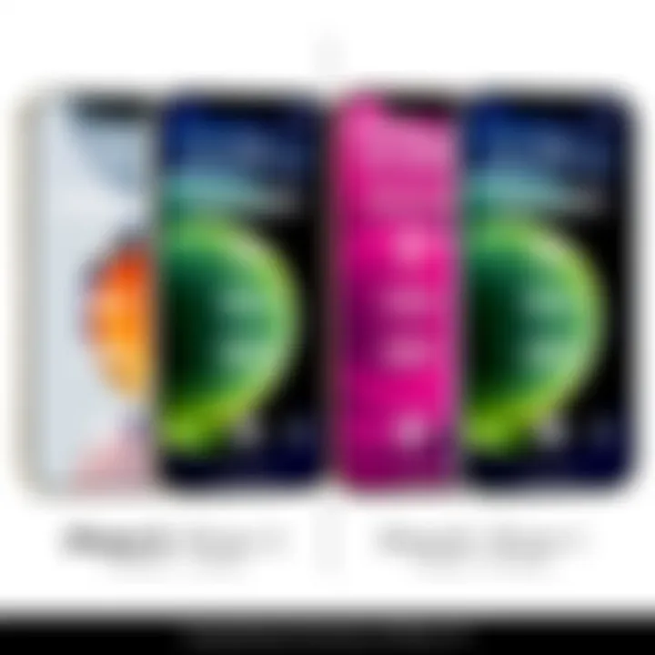 Side-by-side comparison of iPhone 13 variations highlighting features