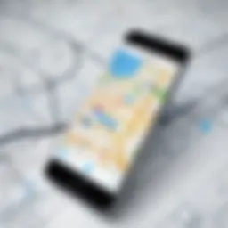 Map highlighting device location