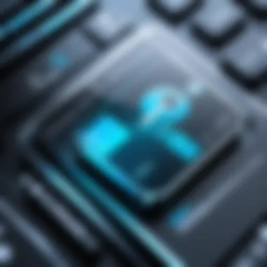 Product Key Retrieval Software An illustration of a software tool interface designed for retrieving Windows product keys