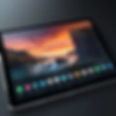 Focused View of a Tablet with Locked Application Tablet locked to a single application interface