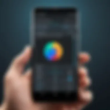 Exploring the Photoshop Interface on Android Android device displaying Photoshop interface