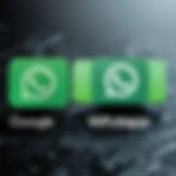 Visual representation of the Google and WhatsApp logo integration