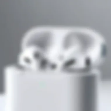 Close-up of AirPods showcasing their design