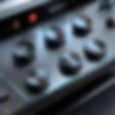 Close-up of Insignia TV control buttons