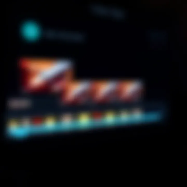 Example of a video timeline with merged clips highlighted