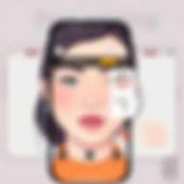 Aesthetic interface of a face editing app showcasing facial enhancement tools