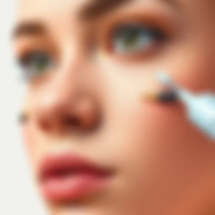 Close-up of facial features being edited with advanced tools