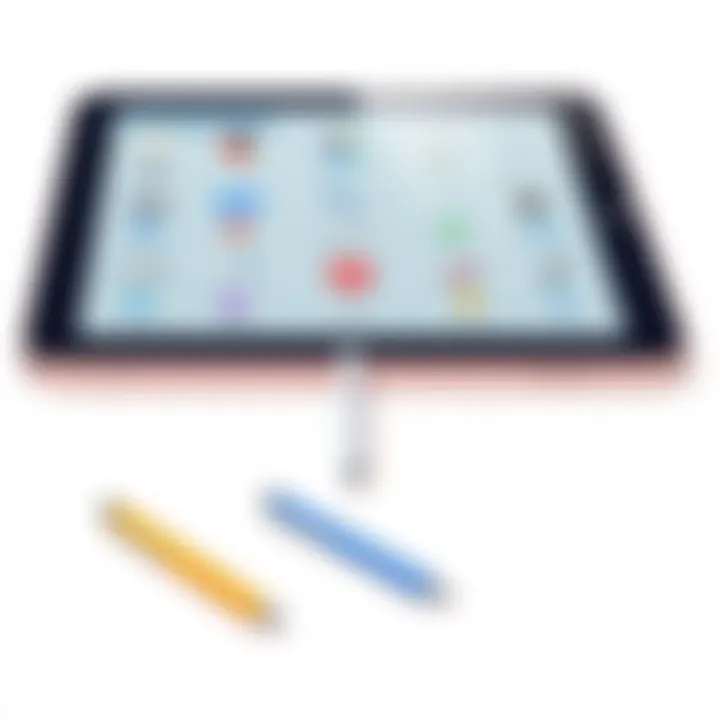 Stylus options displayed next to iPad Air 4