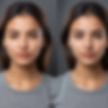 A comparative view of before and after images highlighting the effects of background removal in passport photos.